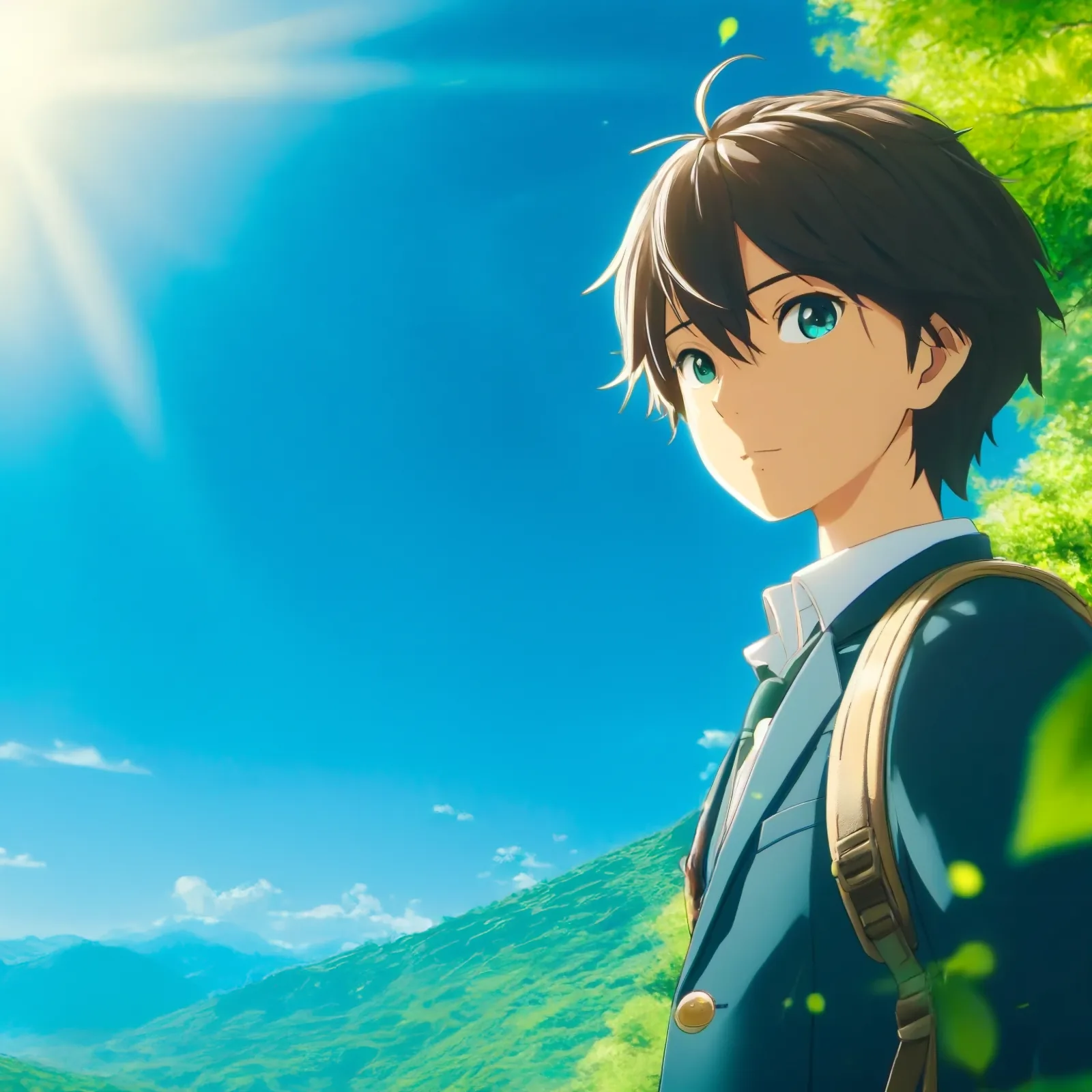 夏空の下に立つRENAの生徒